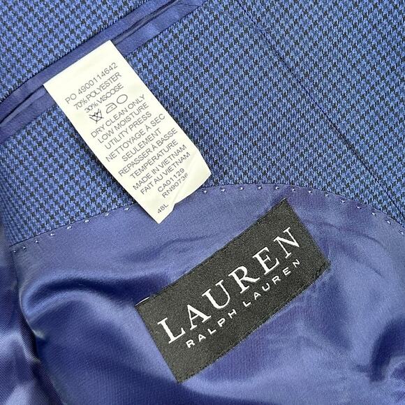 Lauren Ralph Lauren Black Label Two Button Business Office Blazer Jacket 46L - Picture 11 of 14